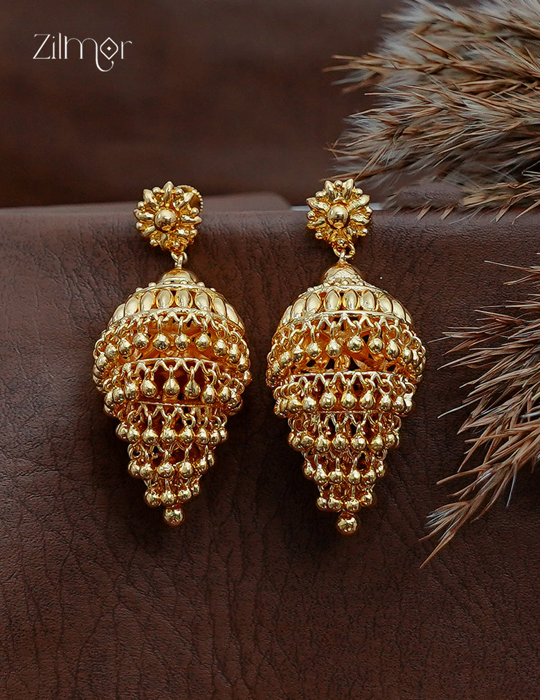 18K Gold Plated Layered Jhumka Earrings - PE1012841