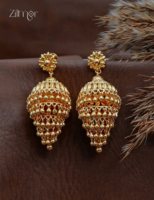 18K Gold Plated Layered Jhumka Earrings - PE1012841