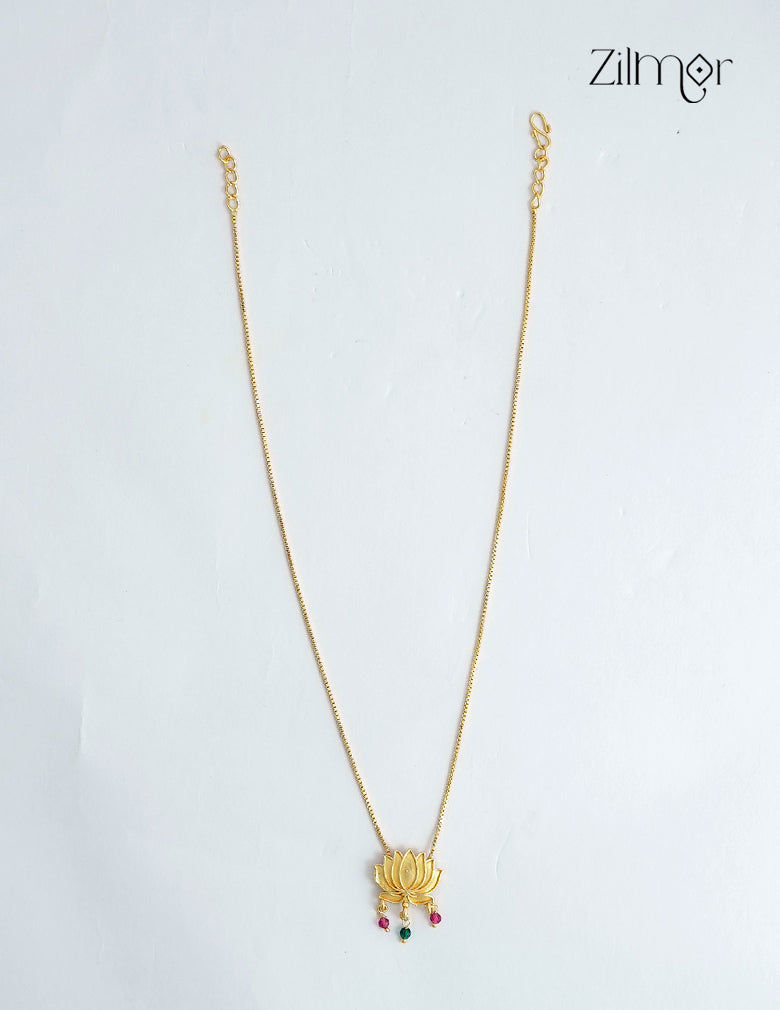 18K Gold Plated Lotus Pendant Necklace - PP1012580