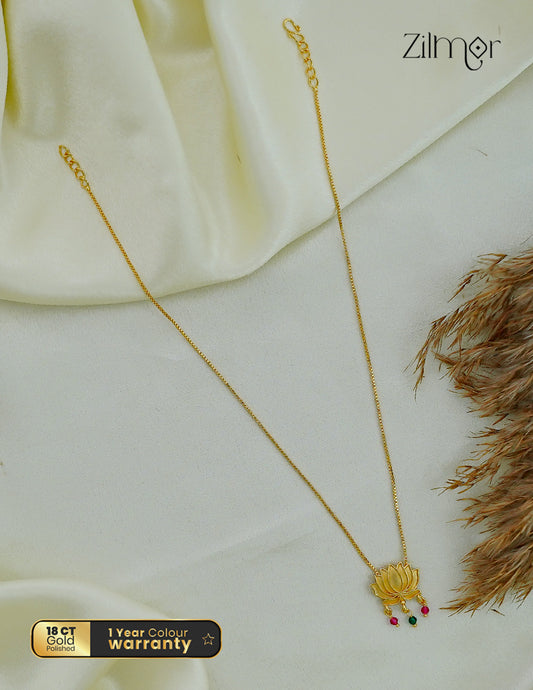 18K Gold Plated Lotus Pendant Necklace - PP1012580