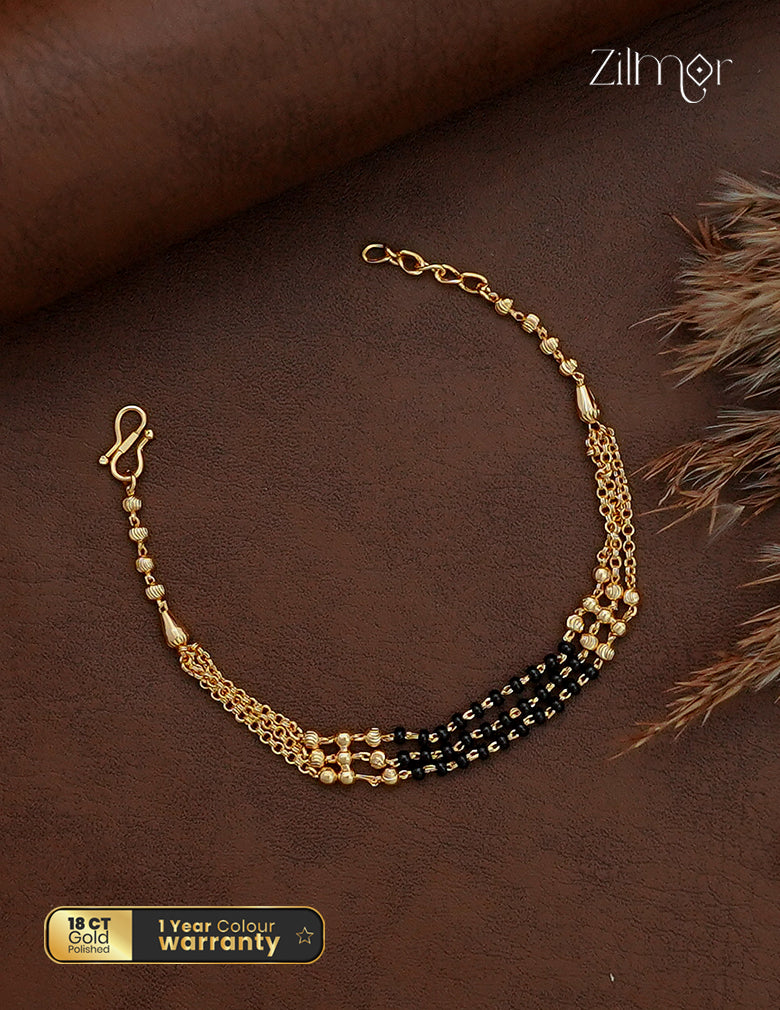 18K Gold Plated Multi-Strand Mangalsutra Bracelet - SG1012825