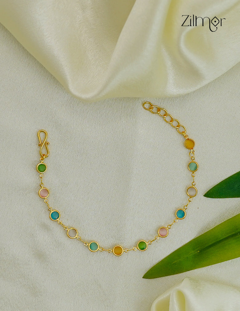 18K Gold Plated Multicolour Stone Bracelet - SK1012605
