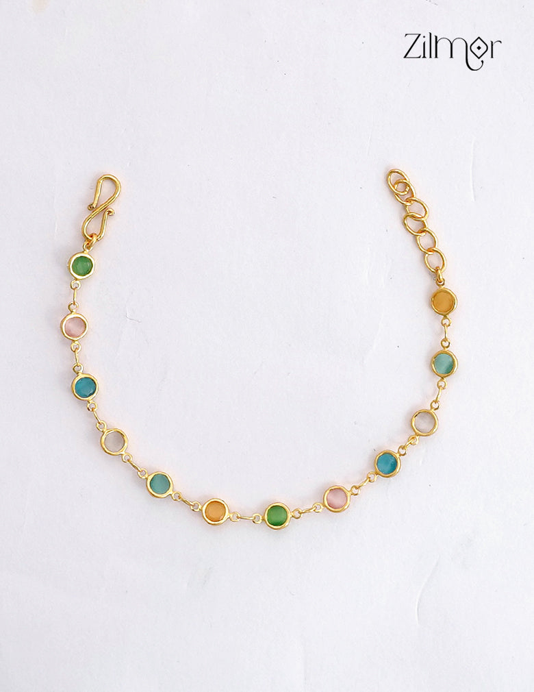 18K Gold Plated Multicolour Stone Bracelet - SK1012605