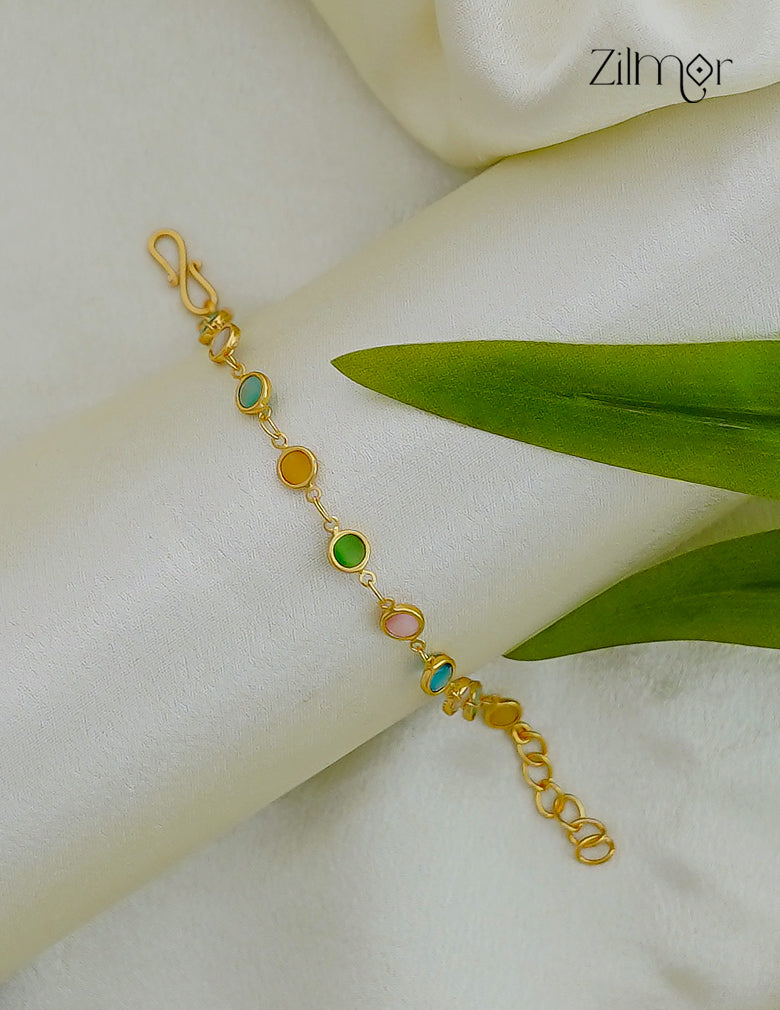 18K Gold Plated Multicolour Stone Bracelet - SK1012605
