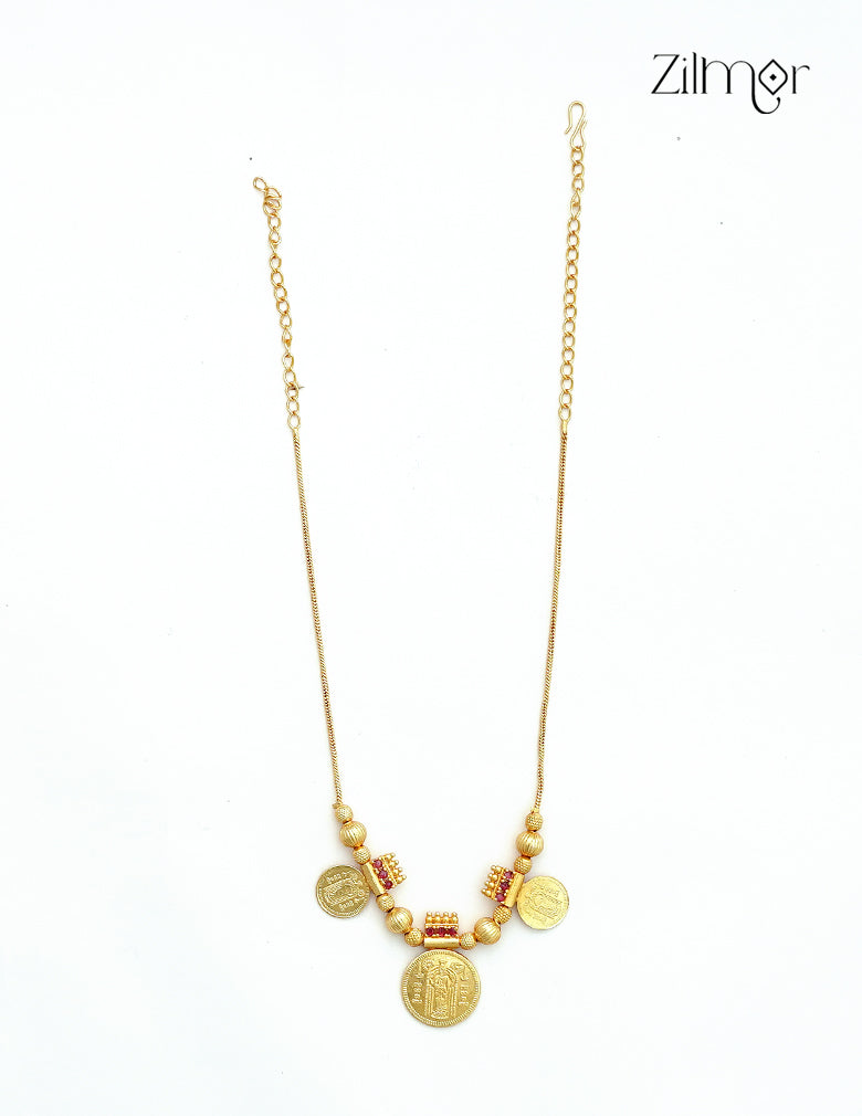 18K Gold Plated Narayana Coin Pendant Necklace - KF1012776