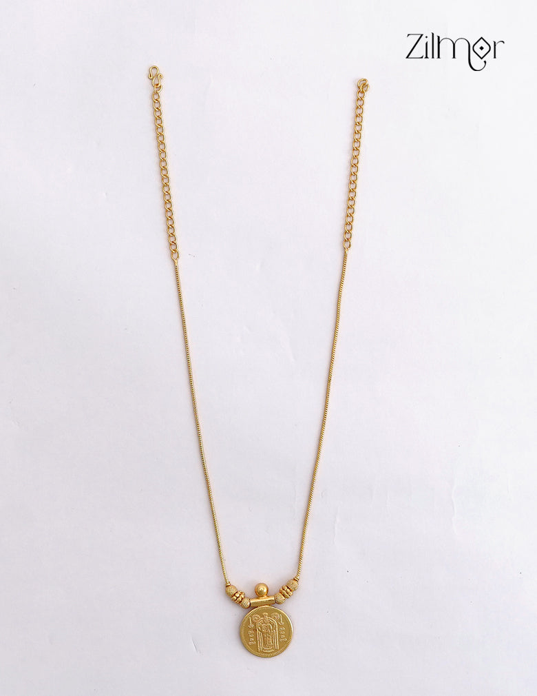 18K Gold Plated Narayana Coin Pendant Necklace - ZS1012540