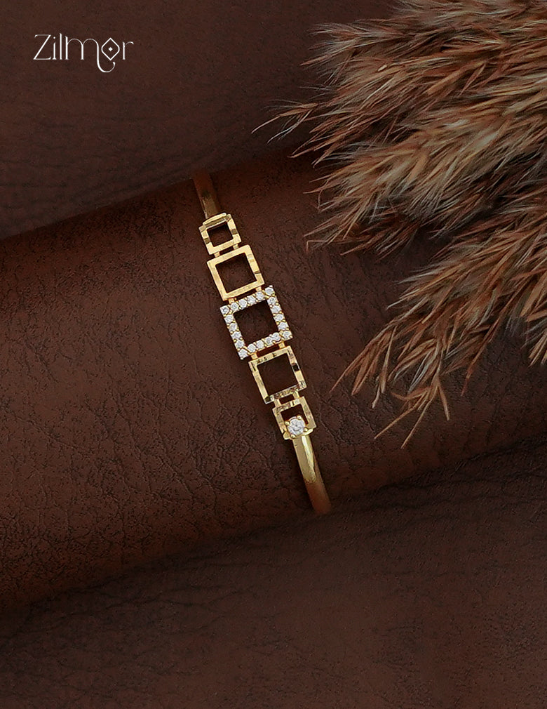 18K Gold Plated Openable Bangle - AD1012815
