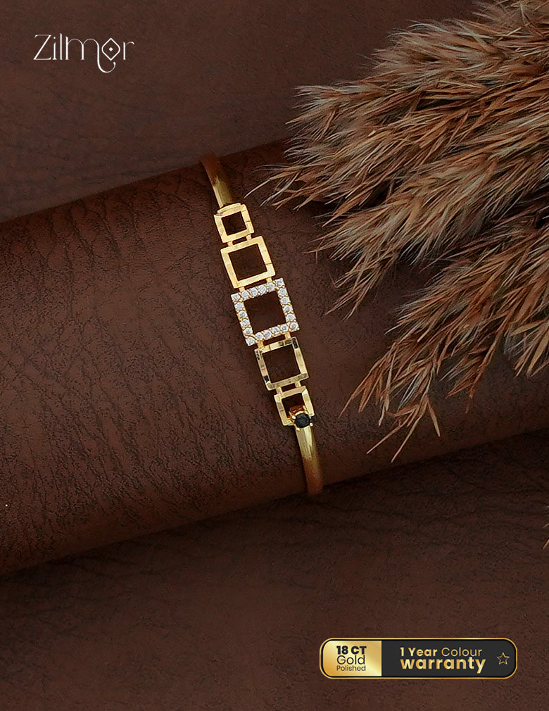18K Gold Plated Openable Bangle - AD1012815