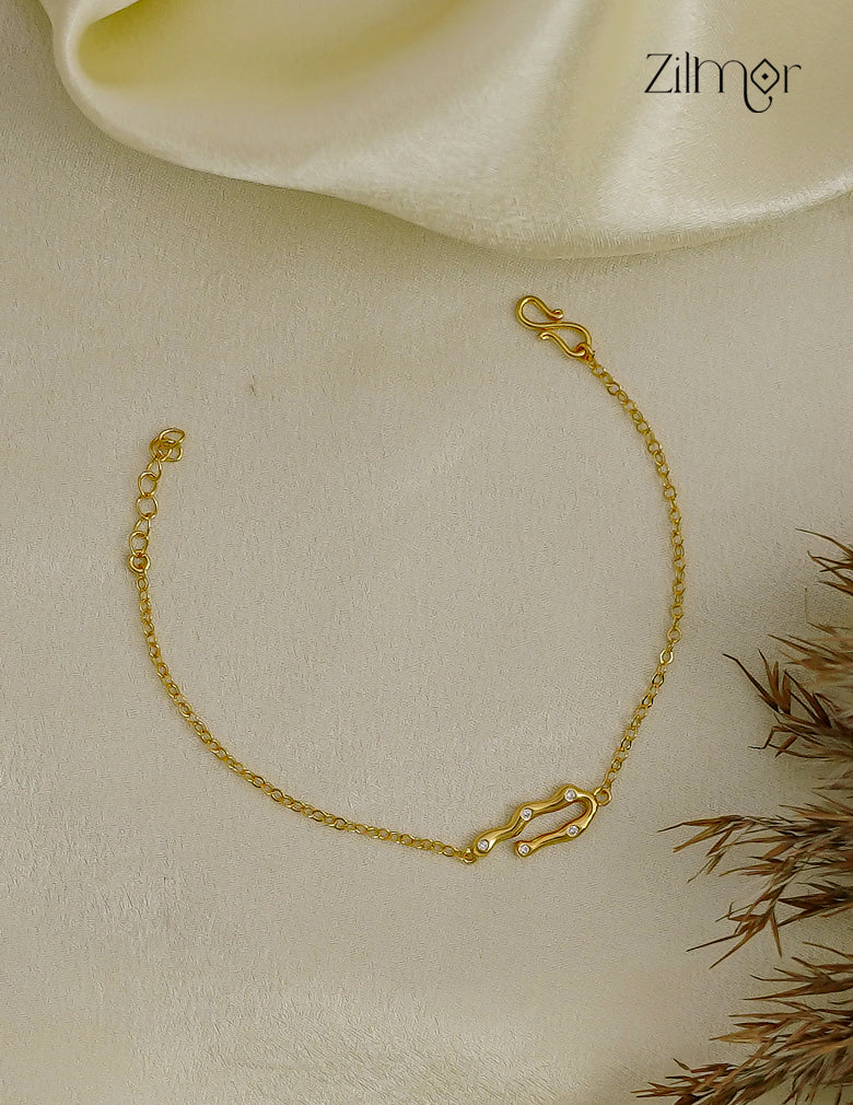18K Gold Plated CZ Chain Bracelet - SK1012703