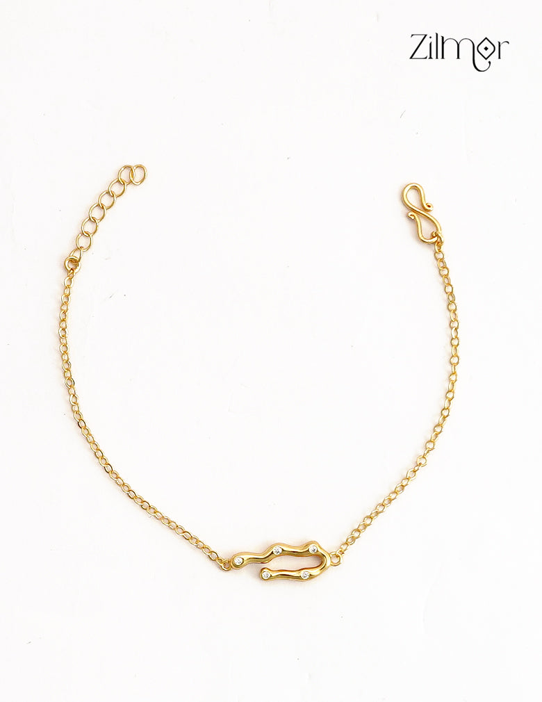 18K Gold Plated CZ Chain Bracelet - SK1012703