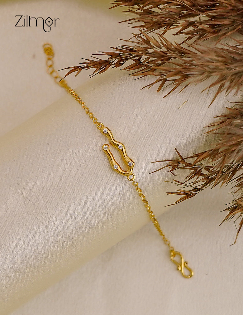 18K Gold Plated CZ Chain Bracelet - SK1012703