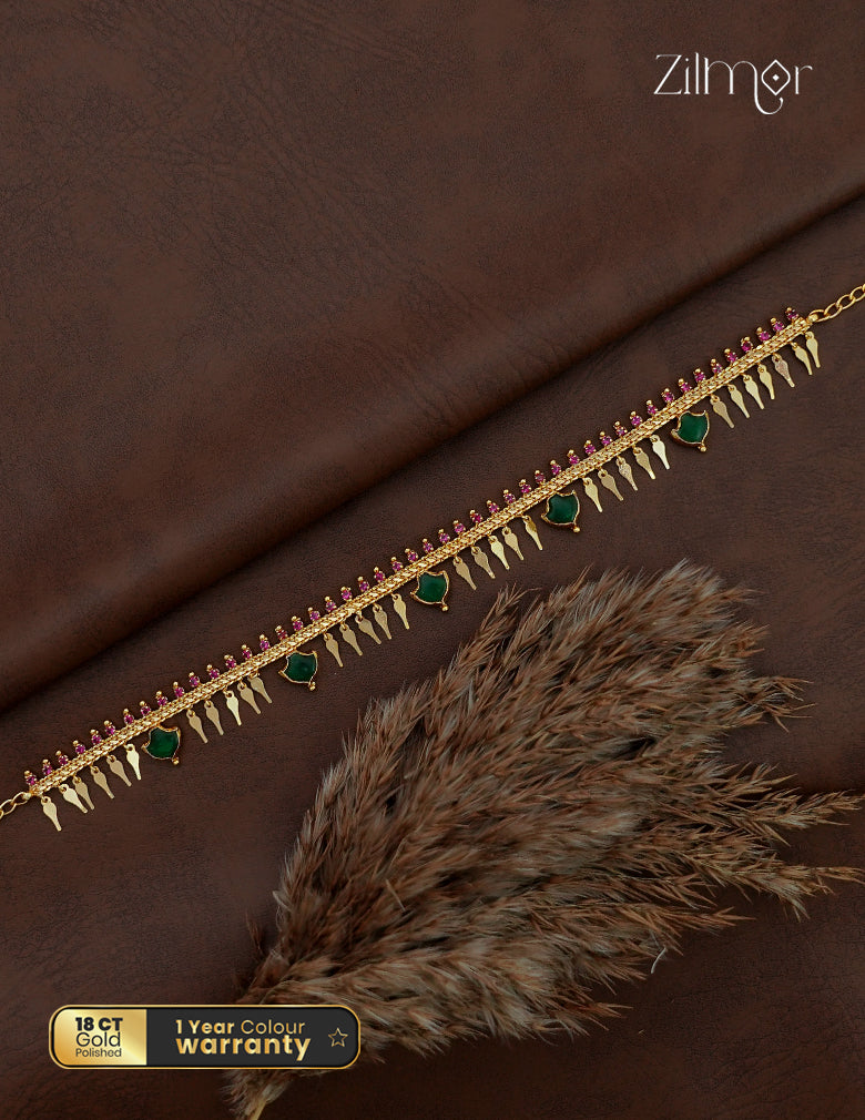 18K Gold Plated Palakka Elakathali Choker Necklace - PE1012785