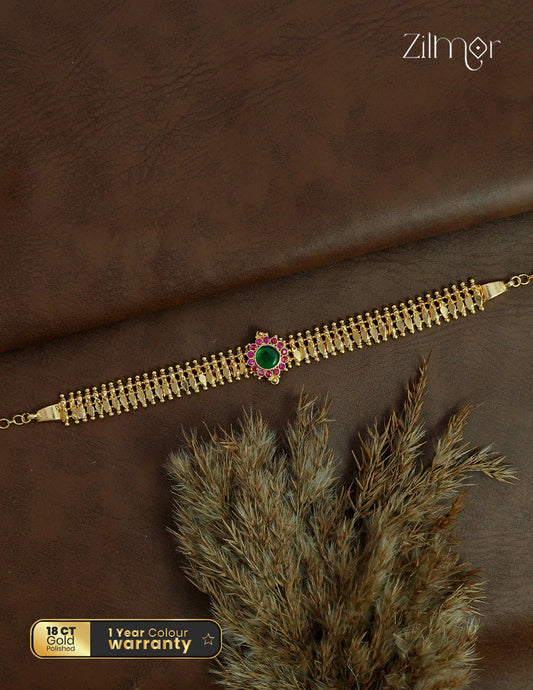 18K Gold Plated Palakka Elakathali Choker Necklace - ZS1012722