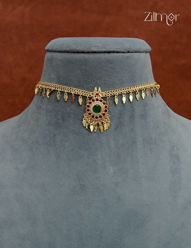18K Gold Plated Palakka Pendant Elakkathali Choker Necklace  - ZY1012764