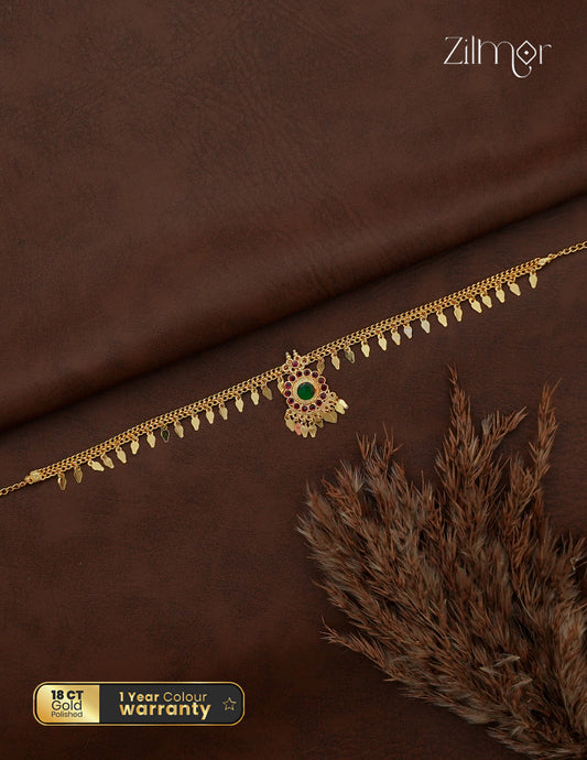 18K Gold Plated Palakka Pendant Elakkathali Choker Necklace  - ZY1012764