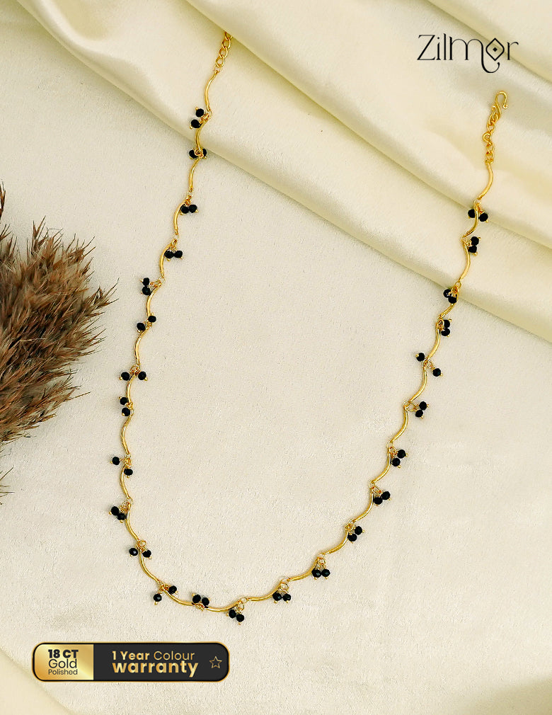 18K Gold Plated Crystal Bead Cluster Chain Necklace - AG1012558