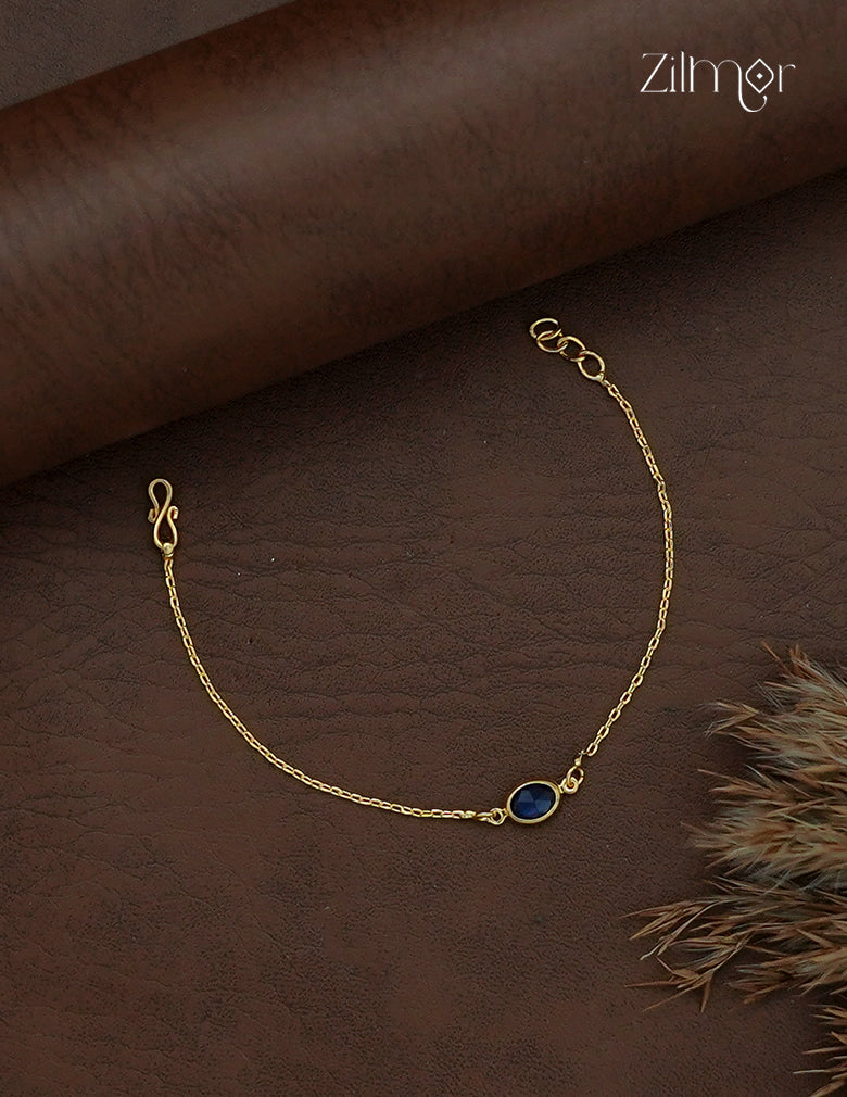 Zilmor gold plated chain bracelet with yellow oval semi precious stone