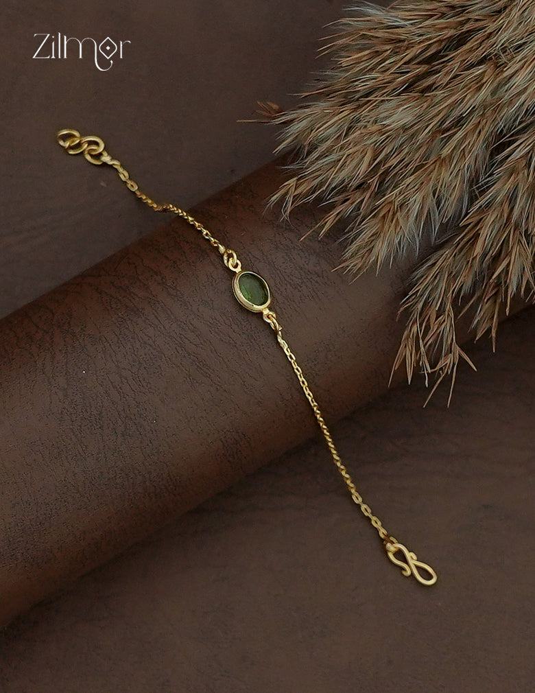 Zilmor navy blue semi precious stone chain bracelet with hook fastening