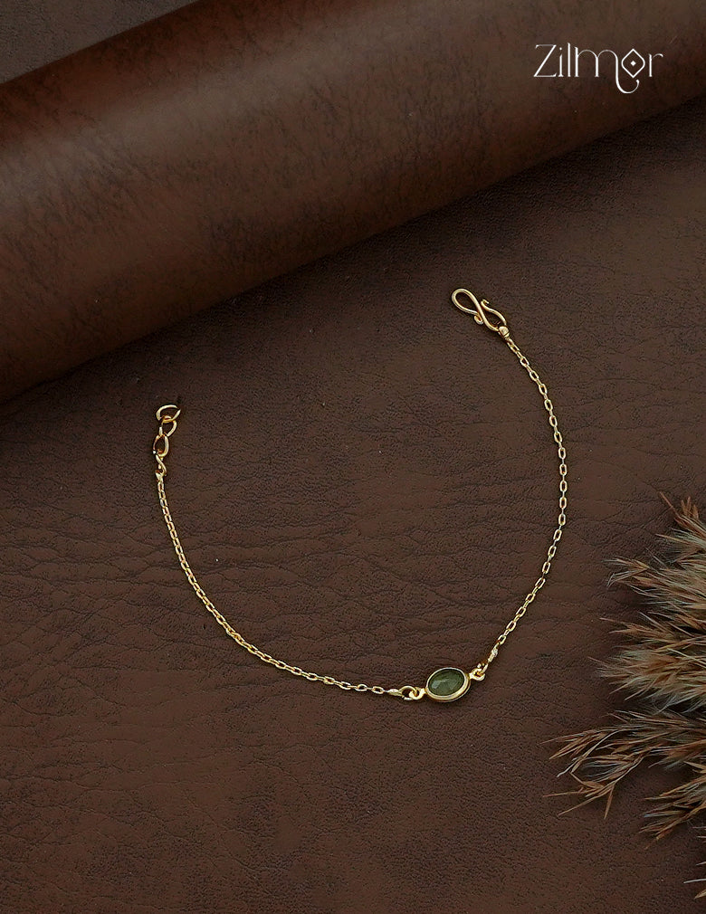 Yellow semi precious stone bracelet with gold plated chain and extension links