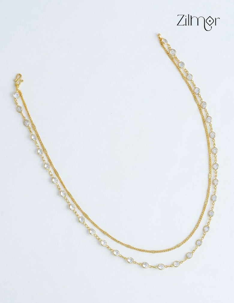 18K Gold Plated Semi Precious Stone Double Layer Necklace - KT1012339