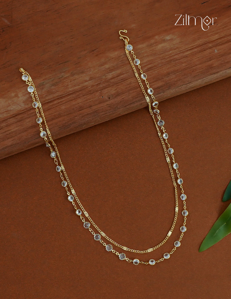 18K Gold Plated Semi Precious Stone Double Layer Necklace - KT1012339
