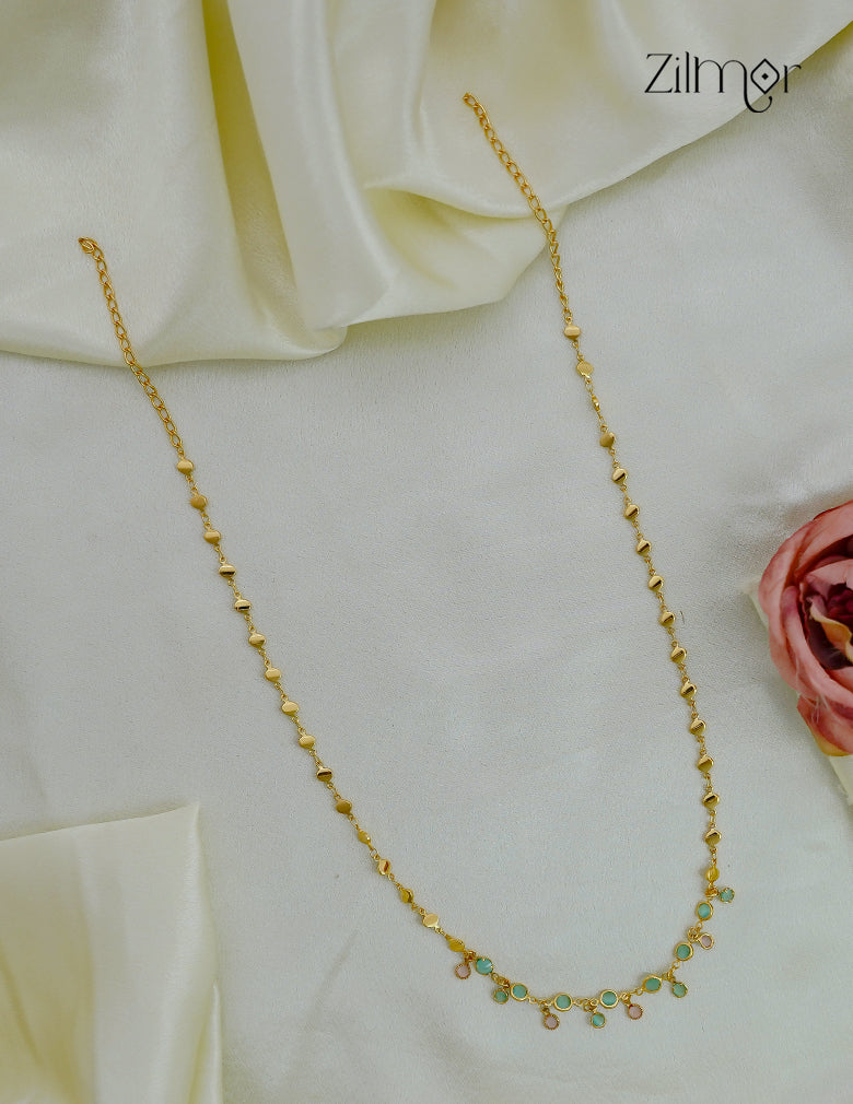 18K Gold Plated Semi Precious Stone Drop Necklace - KY1012569