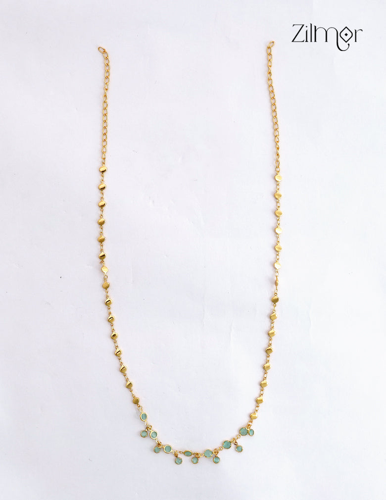 18K Gold Plated Semi Precious Stone Drop Necklace - KY1012569