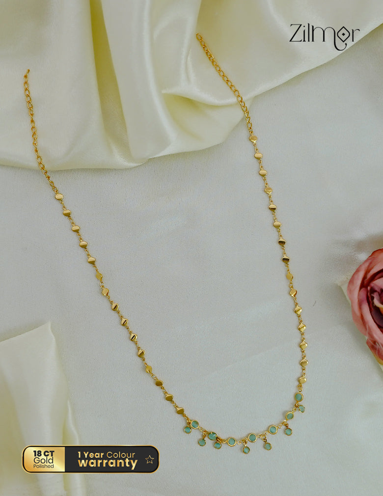 18K Gold Plated Semi Precious Stone Drop Necklace - KY1012569