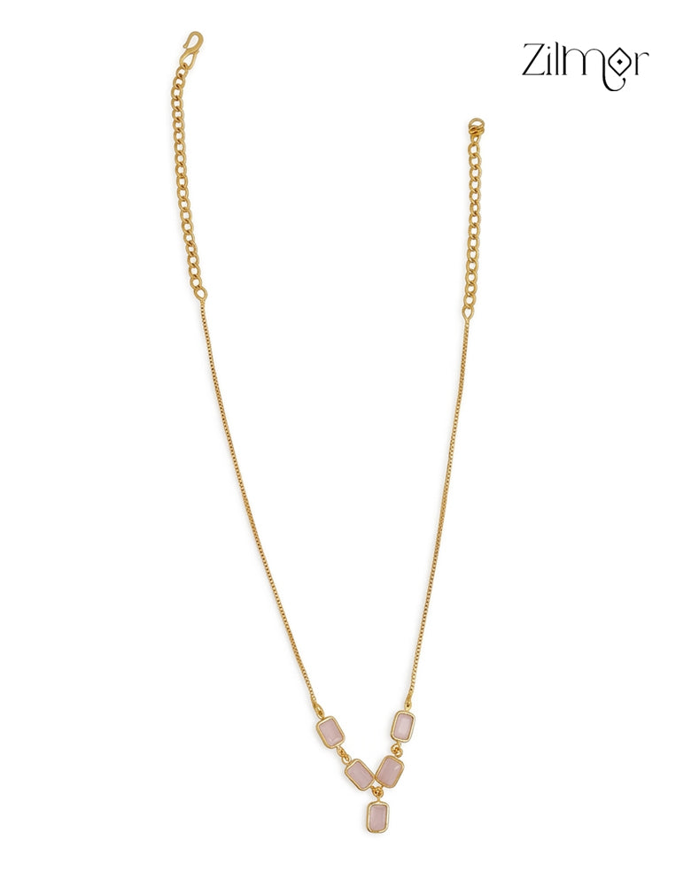 18K Gold Plated Semi Precious Stone Necklace (color option) - PE1012360