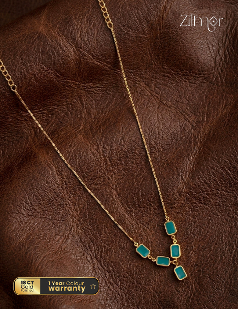 18K Gold Plated Semi Precious Stone Necklace (color option) - PE1012360