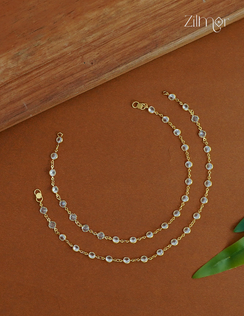 18K Gold Plated Semi Precious Stone Pair Anklet - KT1012340