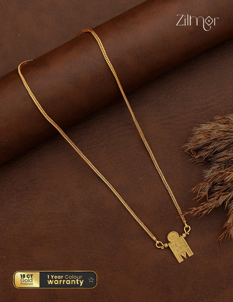 18K Gold Plated Shivalinga Pendant Thali Chain - AG1012777