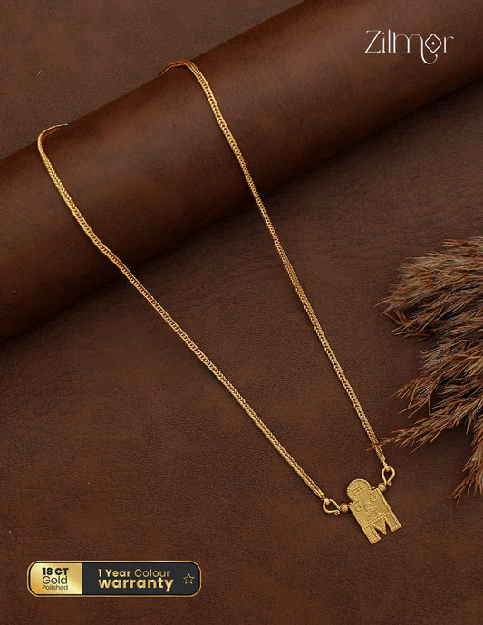 18K Gold Plated Shivalinga Pendant Thali Chain - AG1012777