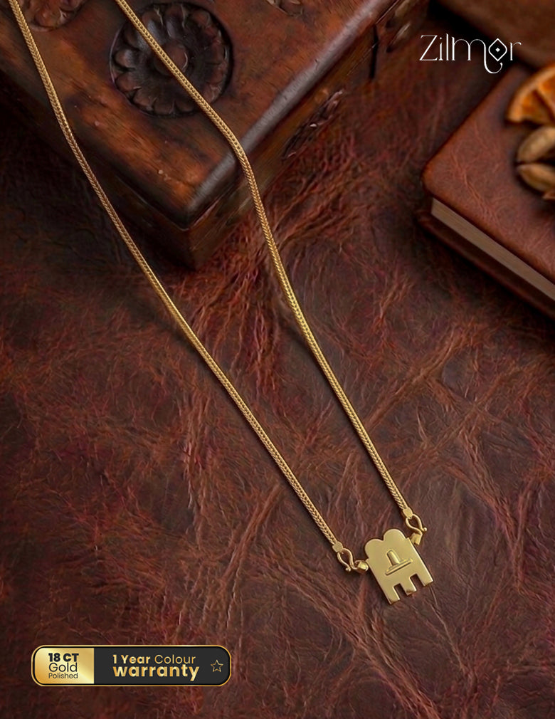 18K Gold Plated Shivalinga Pendant Thali Chain - ZS1012377