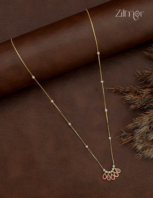 18K Gold Plated Simple Chain Necklace styled on dark backdrop