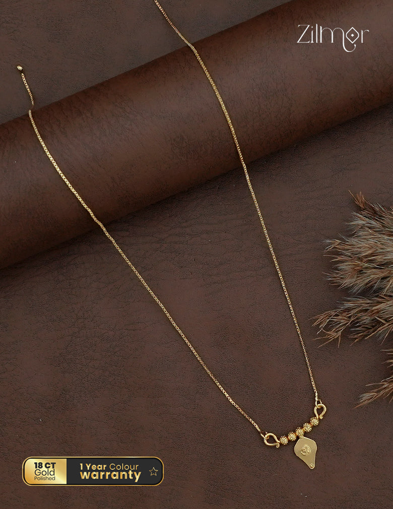 18K Gold Plated OM Thaali Pendant Necklace - PP1013070