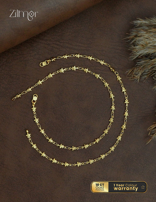 18K Gold Plated Star Anklet Pair - KT1012459