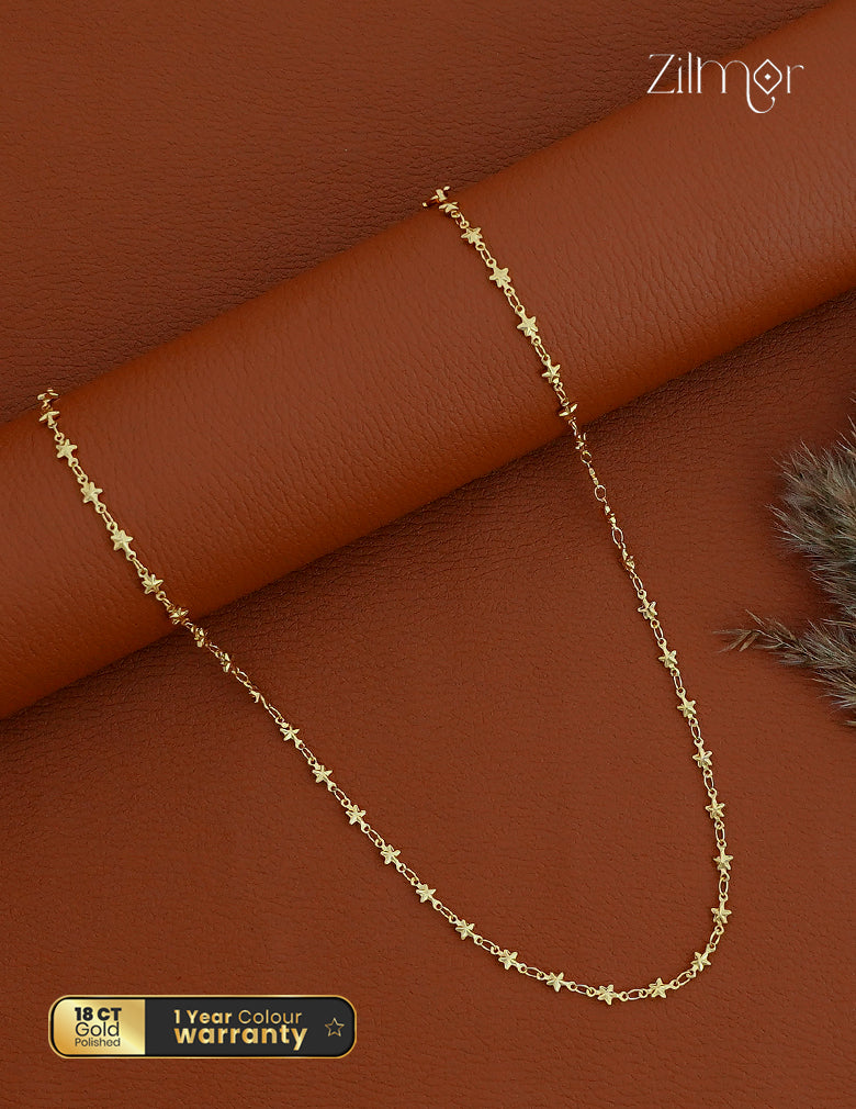 18K Gold Plated Star Chain Necklace - KT1012437