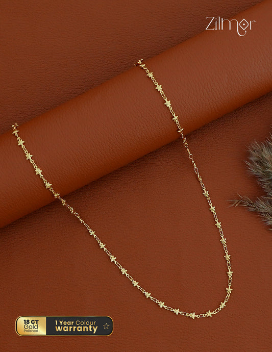 18K Gold Plated Star Chain Necklace - KT1012437