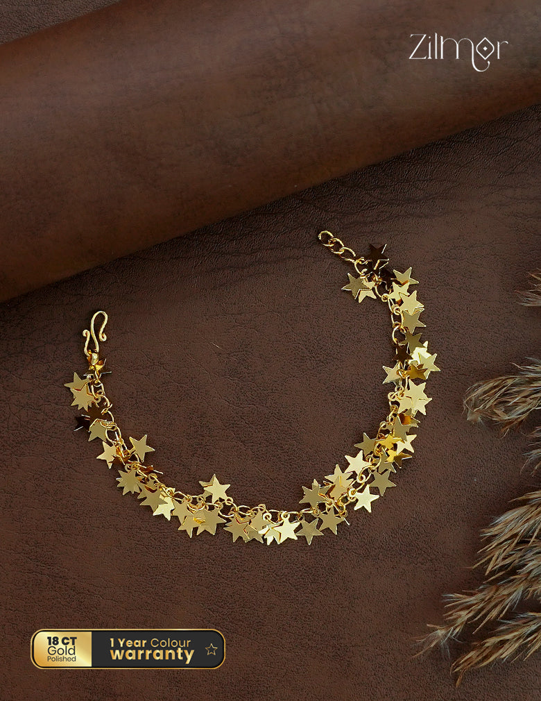 18K Gold Plated Star Charm Bracelet - KT1012477