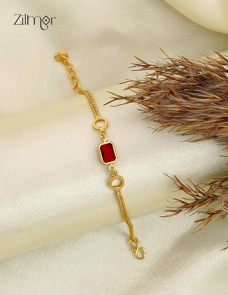 18K Gold Plated Stone Centre Bracelet - PE1012634