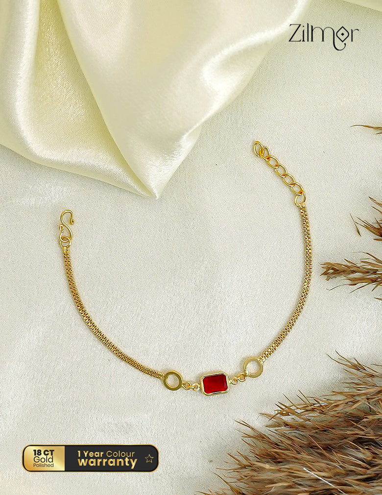 18K Gold Plated Stone Centre Bracelet - PE1012634