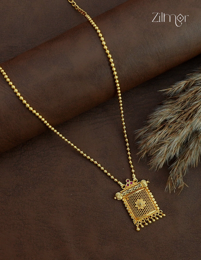 18K Gold Plated Traditional Rekha Mala - KF1012672