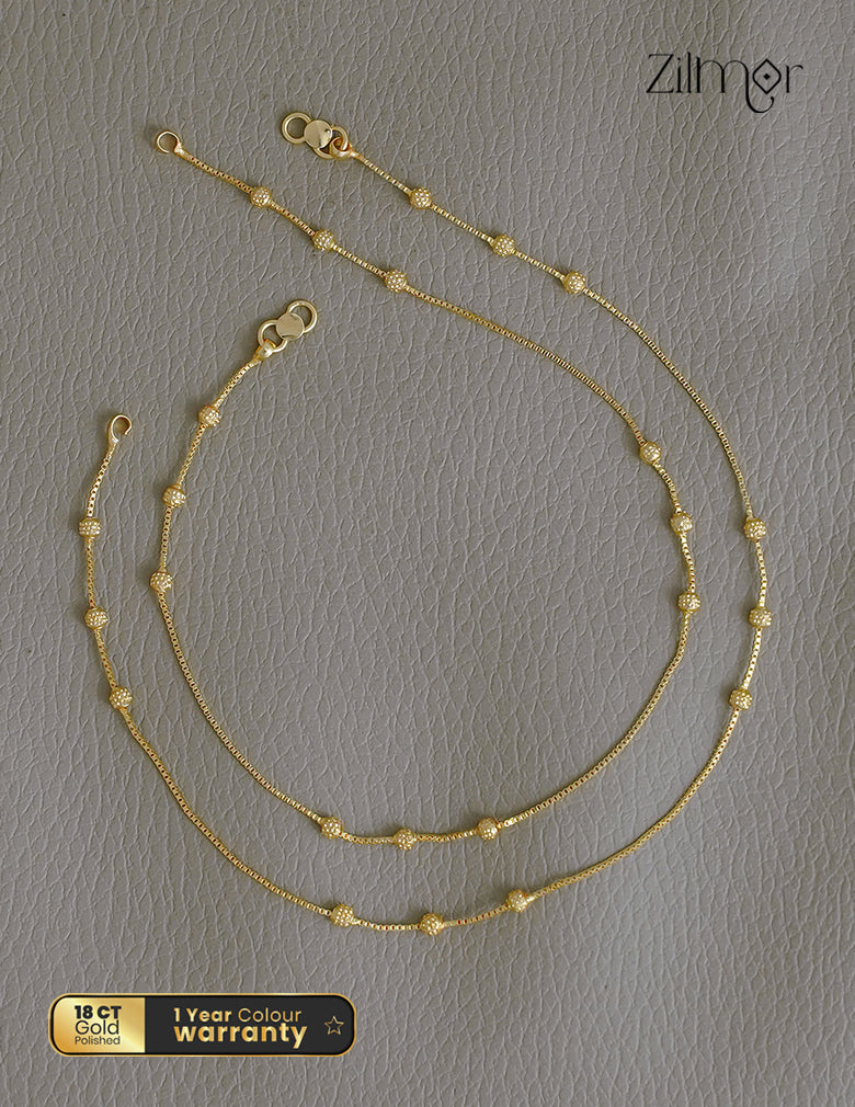 18K Gold Plated pair Anklet - KT1012328
