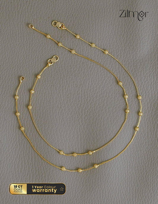 18K Gold Plated pair Anklet - KT1012328