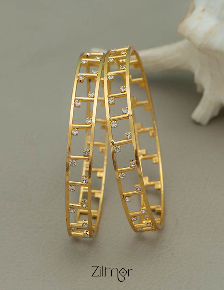 KF101629 - Gold Plated stone bangle (pair) 4-Zilmor