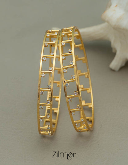 KF101629 - Gold Plated stone bangle (pair) 4-Zilmor
