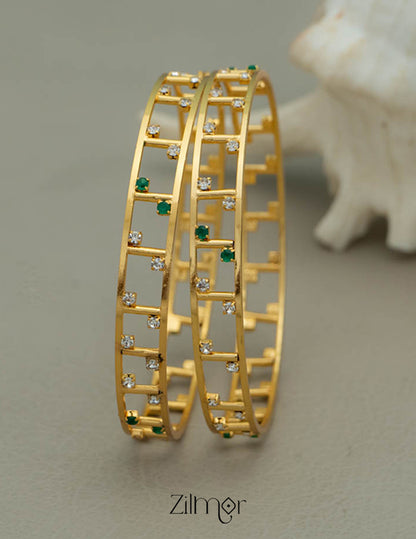KF101629 - Gold Plated stone bangle (pair) 5-Zilmor
