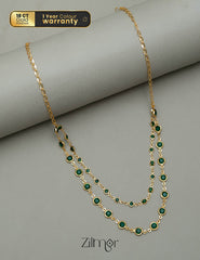 PE101856 - Emerald double layer necklace 3-Zilmor