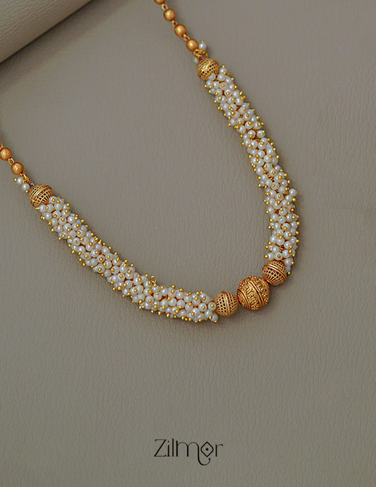 SC1011445 - Cluster Pearl Necklace with Earring Set